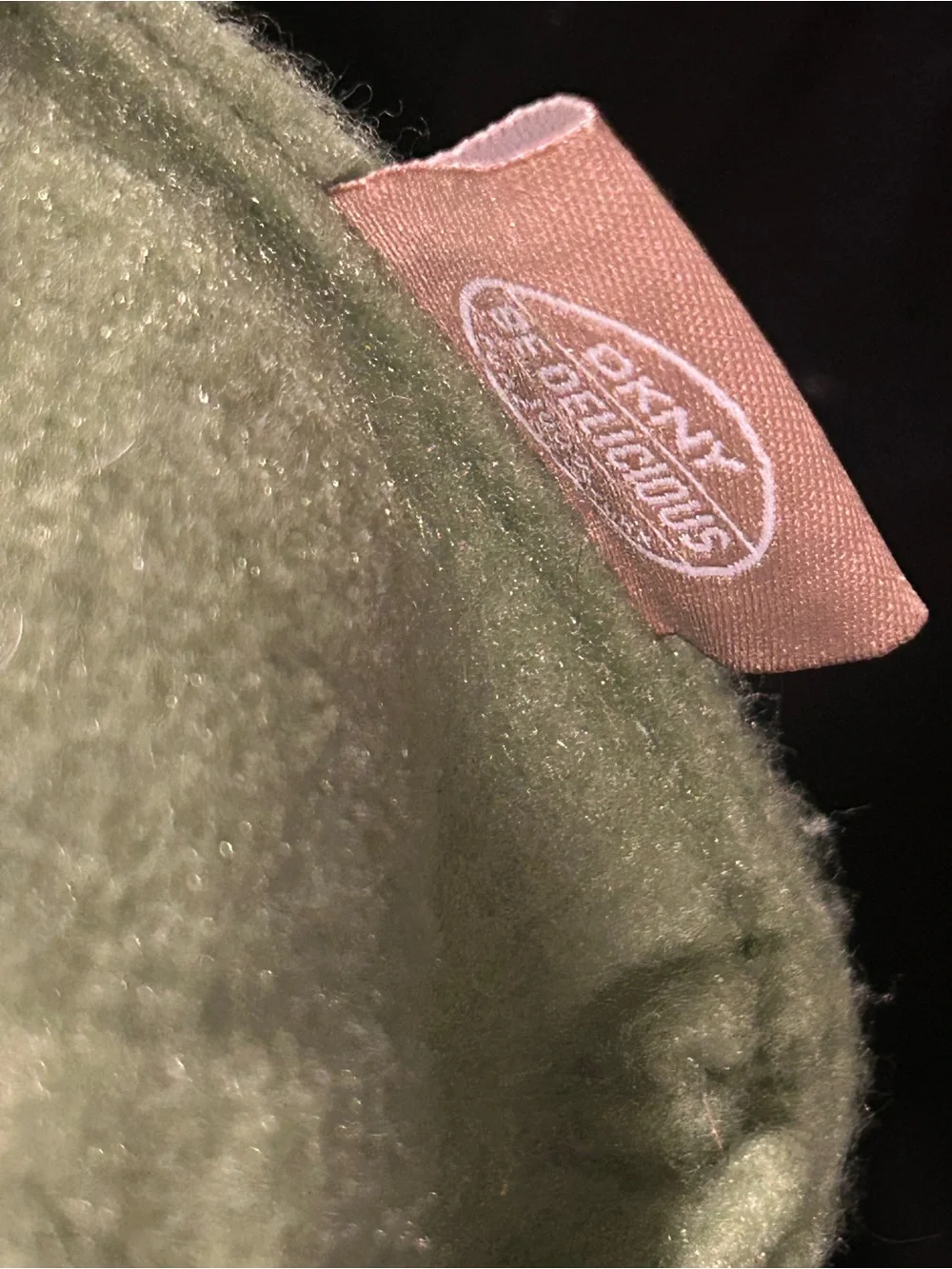 DKNY Olive Green Felt Tote with Dark brown Handles